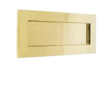 Loops Premium Polished Brass Plain Letterplates 280X90mm For Elegant Address Display - External Front Door Letter Box Plate