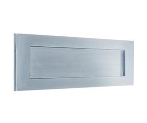 Loops Premium Satin Chrome Letterplates 254X100mm For Stylish Home Signage - External Front Door Letter Box Plate
