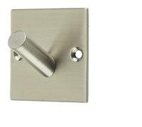 Loops Premium Satin Stainless Steel Single Robe Hook - 48mm - Wall Mounted Clothing Hook