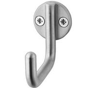Loops Premium Satin Stainless Steel Single Robe Hook 55mm For Bathroom Or Closet - Wall Mounted Clothing Hook