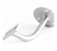 Loops Premium Solid Brass Handrail Brackets In Satin Chrome Finish - 75mm - Stair Bannister Holder