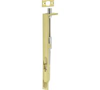Loops Premium Stainless Steel Flush Bolts In Satin Brass - 203mm X 20mm Square Forend