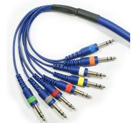 Loops PRO 1.5m 8 Way 6.35mm Stereo Male Jack to Plug Loom Cable - ¼” Audio Snake Lead