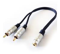 Loops PRO - 2 RCA Male/Plug To 3.5mm Stereo Socket Cable - AUX Phono Jack Audio Adapter Gold Lead OFFICIAL