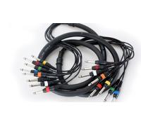 PRO 5m 8 Way 6.35mm Mono Male Jack to Plug Loom Cable 1/4" Audio Snake Lead