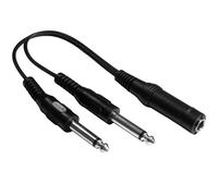 Loops Pro - 6.35mm ¼” Mono Y Splitter Adapter Cable - Quality 2x Male to Female Socket Microphone Jack - Instrument/Keyboard/Guitar
