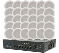 Loops PRO Bluetooth 100V Amplifier & 30x Ceiling Speaker Kit Background Music System Loops Multicolor