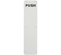 Loops Push Engraved Door Finger Plate 350 x 75mm Satin Anodised Aluminium Loops Multicolor