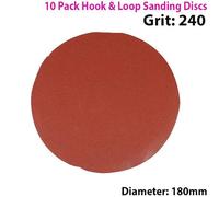 Loops QTY 10 180mm 7 Inch Sanding Discs 240 Grit Orbit Sander Hook & Loop Loops Multicolor