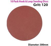 Loops QTY 10 300mm 12 Inch Sanding Discs 120 Grit Orbit Sander Hook & Loop Loops Multicolor