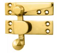Loops Quadrant Arm Sash Window Fastener 70 X 20mm 35mm Projection Polished Brass