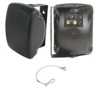 Loops Quality 4" 40W Black Outdoor Garden Speaker - 100V & 8Ohm - Ip44 Wall / Background