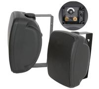 Loops Quality 5" 100W Black Outdoor Garden Speaker -100V & 8Ohm- Ip44 Wall / Background