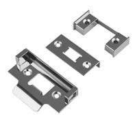 Loops Rebate Set For Double Door Heavy Sprung Tubular Latches - Bright Steel