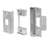 Loops Rebate Set For Double Door Heavy Sprung Tubular Latches - Satin Steel