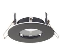 Loops Recessed Compact Bathroom Downlight - 50W GU10 LED - IP65 Rated - Matt Black Loops Black
