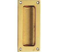 Loops Recessed Sliding Door Flush Pull - 102 x 45mm - 10.5mm Depth - Polished Brass | Inset Drawer Flush Pulls - Recessed Sliding Cabinet Door Pull Handle - Inset Design