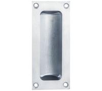 Loops Recessed Sliding Door Flush Pull 102mm X 45mm 10.5mm Depth Satin Chrome