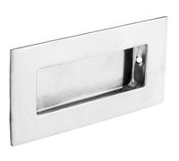 Loops Recessed Sliding Door Flush Pull 102mm X 51mm 12mm Depth Bright Stainless Steel