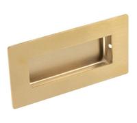 Loops Recessed Sliding Door Flush Pull 102mm X 51mm 12mm Depth Satin Brass