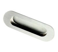 Loops Recessed Sliding Door Flush Pull 102mm X 51mm 12mm Depth Satin Steel Radius