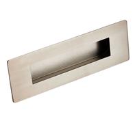 Loops Recessed Sliding Door Flush Pull Handle 180 x 60mm Satin Stainless Steel in Metallics Loops Metallics