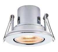 Loops Recessed Tiltable Ceiling Downlight - Dimmable 8.5W Warm White LED Chrome Plate Loops White