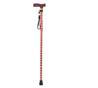 Loops Red Extendable Walking Stick with Plastic Handle - Engraved Pattern - Foldable Loops Multicolor