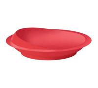 Loops Red Plastic Scoop Plate With Suction Cup Base For Independent Dining Assistance