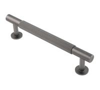 Loops Reeded Lined Bar Door Pull Handle - 158mm X 13mm - 128mm Centres - Anthracite