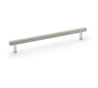 Loops Reeded T Bar Pull Handle - Polished Nickel 224mm Centre Solid Brass Drawer Lined