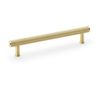 Loops Reeded T Bar Pull Handle - Satin Brass - 160mm Centres Solid Brass Drawer Lined