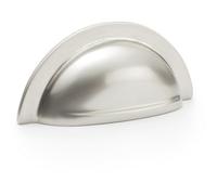 Loops Ridged Cup Handle - Satin Nickel - 76mm Centres Solid Brass Shaker Drawer Pull