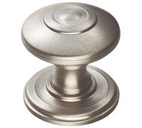 Loops Ring Cabinet Door Knob Rose - 38mm Satin Nickel - Round Cupboard Pull Handle