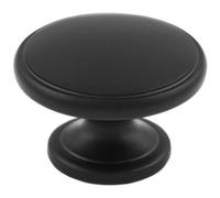 Loops Ring Domed Cupboard Door Knob 32mm Diameter Matt Black Cabinet Handle