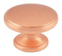 Loops Ring Domed Cupboard Door Knob 32mm Diameter Satin Copper Cabinet Handle