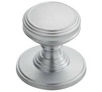 Loops Ringed Tiered Cupboard Door Knob 25mm Diameter Satin Chrome Cabinet Handle