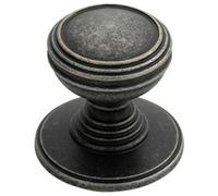 Loops Ringed Tiered Cupboard Door Knob 30mm Diameter Pewter Cabinet Handle