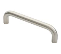Loops Round D Bar Door Pull Handle 247 x 22mm 225mm Fixing Centres Satin Steel in Metallics Loops Metallics