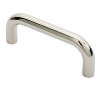 Loops Round D Bar Pull Handle 169 X 19mm 150mm Fixing Centres Bright Steel