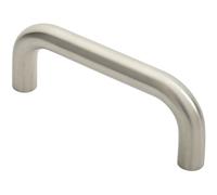 Loops Round D Bar Pull Handle 169 x 19mm 150mm Fixing Centres Satin Stainless Steel in Metallics Loops Metallics