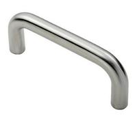 Loops Round D Bar Pull Handle 169 X 19mm 150mm Fixing Centres Satin Steel