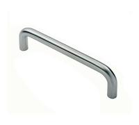 Loops Round D Bar Pull Handle 22mm Dia 150mm Fixing Centres Satin Stainless Steel in Metallics Loops Metallics