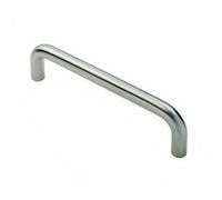 Loops Round D Bar Pull Handle 619 X 19mm 600mm Fixing Centres Satin Steel