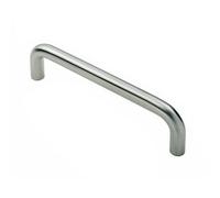 Loops Round D Bar Pull Handle 619 x 19mm 600mm Fixing Centres Satin Steel in Metallics Loops Metallics