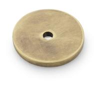 Loops Round Kitchen Door Knob Backplate - Antique Brass 30mm Diameter Circular Plate