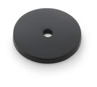 Loops Round Kitchen Door Knob Backplate - Matt Black 30mm Diameter Circular Plate