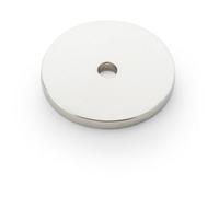 Loops Round Kitchen Door Knob Backplate - Polished Nickel 30mm Diameter Circular Plate
