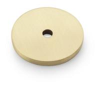 Loops Round Kitchen Door Knob Backplate - Satin Brass 30mm Diameter Circular Plate