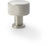 Loops Round Knurled Door Knob - 29mm Diameter Satin Nickel Radio Cupboard Pull Handle